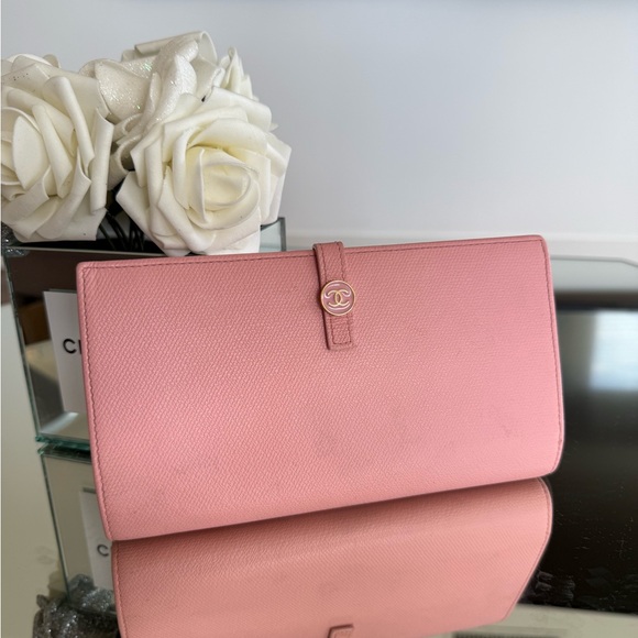 Chanel Blush Pink Caviar Long Flap Wallet